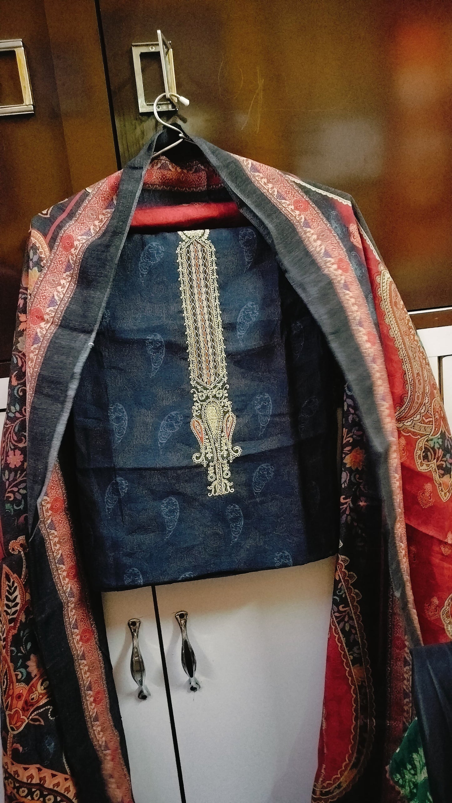 Muslin Cotton Black Suit