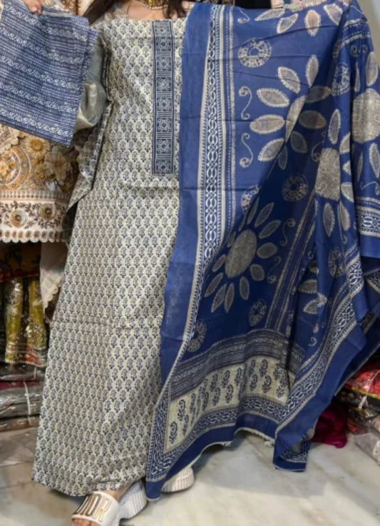 Cotton Suit Blue 690₹